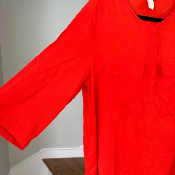 H&M Tunic  Orange long Sleeves Shift Dress women’s plus size 14 - Picture 2 of 8